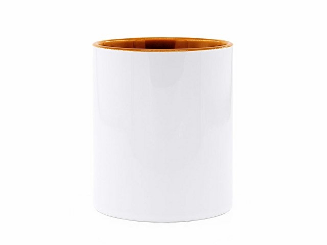 Кружка керамическая MANGO под сублимацию, 350 мл, белый/оранжевый