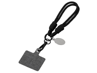 Брелок-браслет "Bohemian" c тканевым держателем для телефона, черный