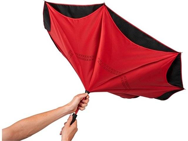 Прямой зонтик Yoon 23" с инверсной раскраской, красный