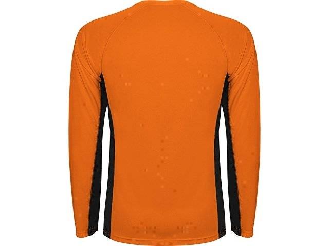 Футболка "Shanghai " мужская с длинным рукавом, неоновый оранжевый/черный