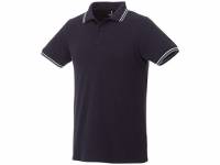 Мужская футболка поло Fairfield с коротким рукавом с проклейкой, темно-синий/серый меланж/белый