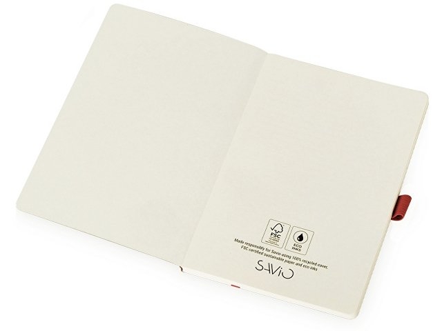 Блокнот "Sevilia Soft", гибкая обложка из крафта A5, 80 листов, крафтовый/красный