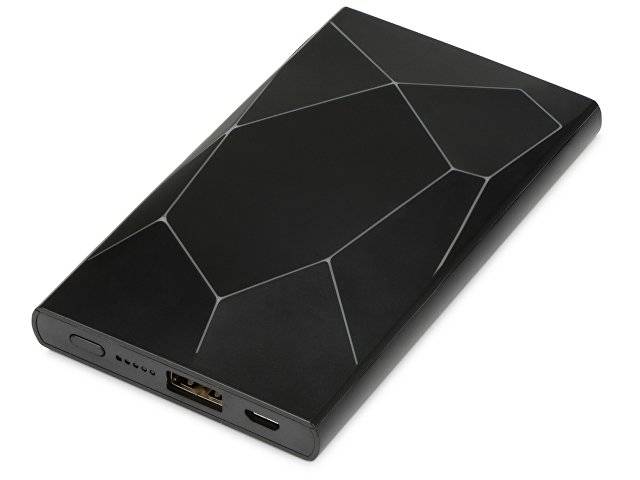 Портативное беспроводное зарядное устройство "Geo Wireless", 5000 mAh, черный