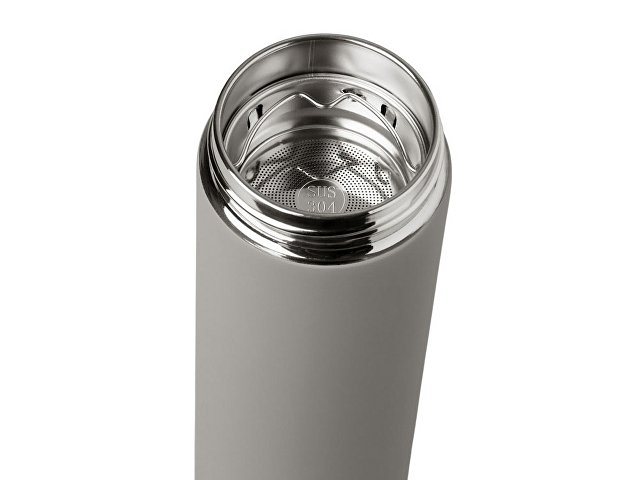 Вакуумный термос "Vacuum Flask C1", soft touch, 420мл, серый
