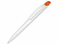 Ручка шариковая пластиковая "Stream", белый/оранжевый