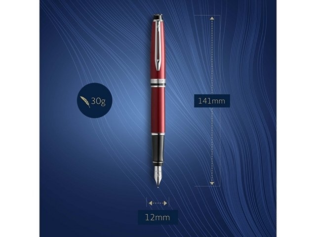 Перьевая ручка Waterman Expert Dark Red Lacquer CT Black, перо: M, цвет чернил: blue.