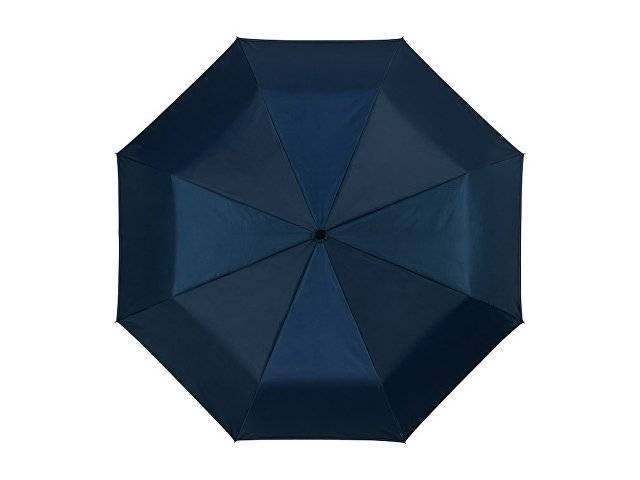 Зонт Alex трехсекционный автоматический 21,5", темно-синий/серебристый