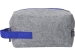 Косметичка из РПЕТ фетра с ручкой "Felt", серый с синим