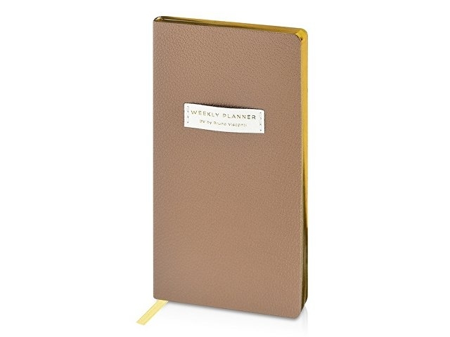 Еженедельник недатированный А6 "Total beige" с нашивкой, бежевый