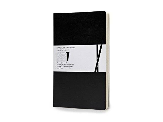 Записная книжка Moleskine Volant (в линейку, 2 шт.), Large (13х21см), черный