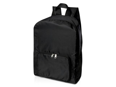 Складной рюкзак EcoFold объемом 15 л из переработанного ПЭТ-пластика - сплошной черный