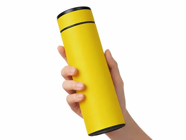 Вакуумный термос "Vacuum Flask C1", soft touch, 420мл, желтый