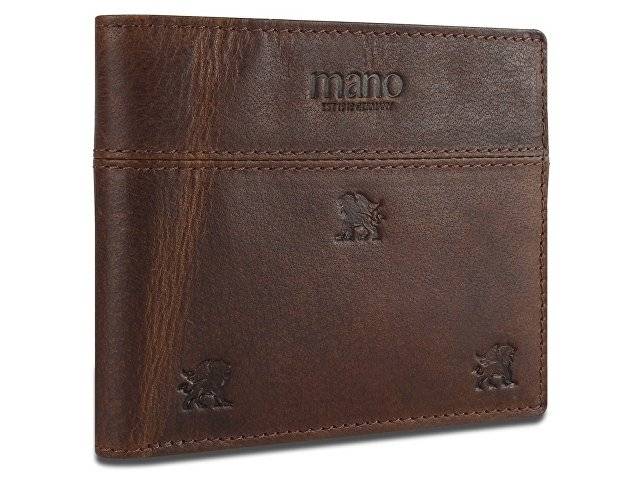 Бумажник Mano "Don Leon", натуральная кожа в коричневом цвете, 12 х 9,5 см