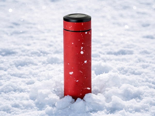 Вакуумный термос "Vacuum Flask C1", soft touch, 420мл, красный