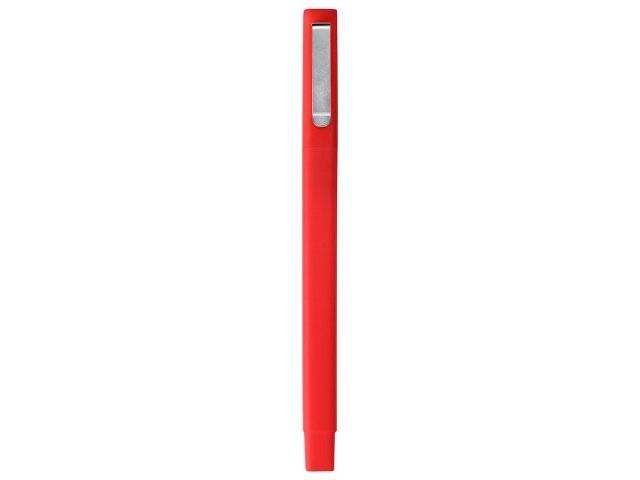 Ручка шариковая пластиковая "Quadro Soft", квадратный корпус с покрытием софт-тач, красный