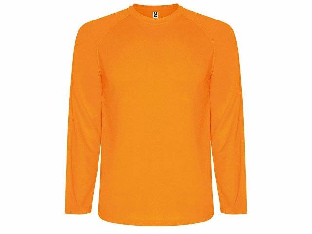 Футболка "Montecarlo " мужская с длинным рукавом, неоновый оранжевый