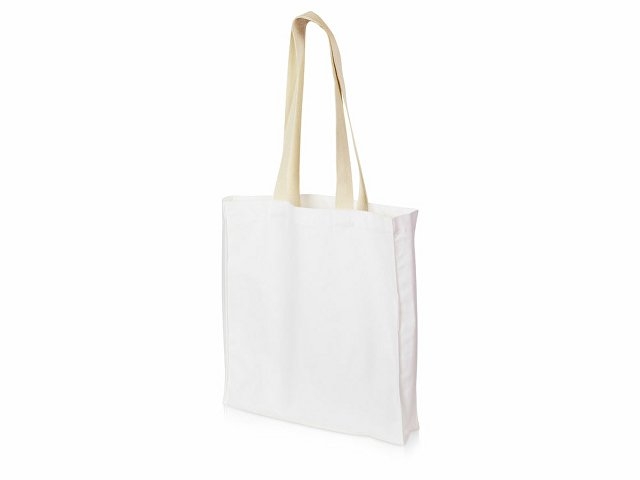 Сумка Donny из хлопка с донной складкой и парусиновыми ручками, белый