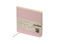 Скетчбук "Sketch & Art" в мягком переплете 145х145 мм, 100 л. бежевой бумаги 100 гр., розовый