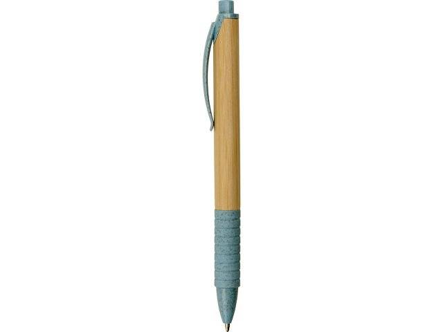 Ручка из бамбука и переработанной пшеницы шариковая "Nara", бамбук/синий