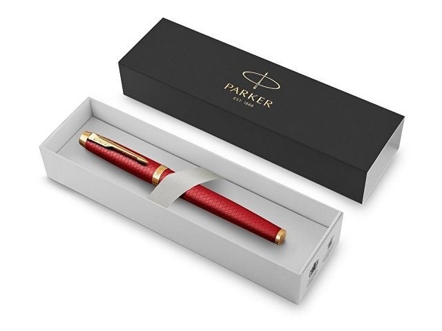 Ручка роллер Parker IM Premium T318  Red G, стержень: F, цвет чернил: black, в подарочной упаковке.