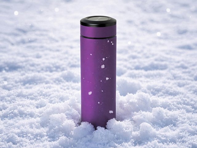 Вакуумный термос "Vacuum Flask C1", soft touch, 420мл, фиолетовый