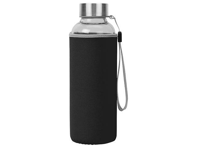 Бутылка для воды "Pure" c чехлом, 420 мл, черный