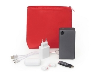 Органайзер для электроники и проводов "Amalia" из полиэстера 300D с подкладкой, красный