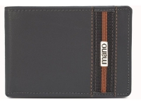 Бумажник Mano "Don Leonardo", с RFID защитой, натуральная кожа в сером цвете, 12,5 х 2,5 х 9 см