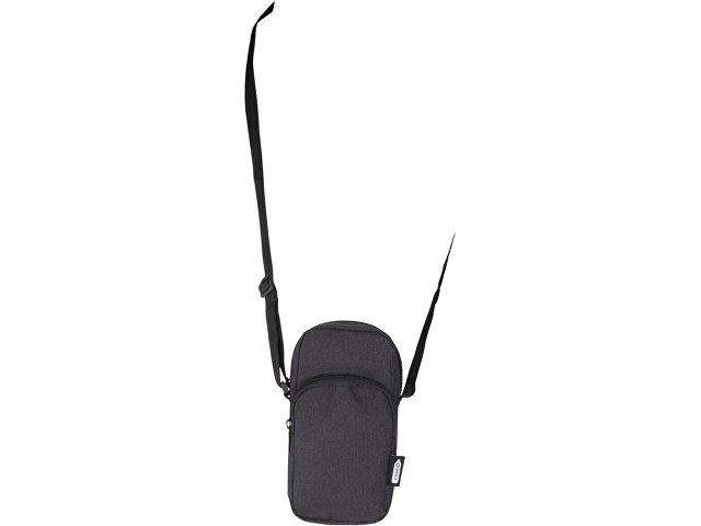 Сумка для телефона "Ross" из переработанного материала, древесный уголь
