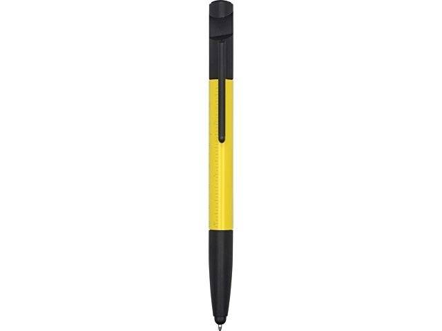 Ручка-стилус металлическая шариковая многофункциональная (6 функций) «Multy», желтый