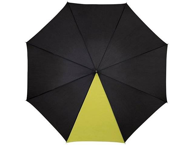 Зонт-трость Lucy 23" полуавтомат, черный/неоново-зеленый