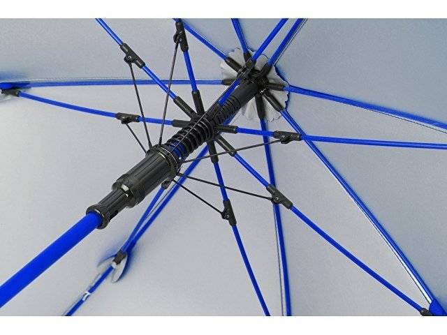 Зонт-трость "Silver Color" полуавтомат, синий/серебристый