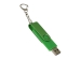 USB-флешка на 256 Гб 2 в 1 поворотный механизм, c дополнительным разъемом Type-C с одноцветным металлическим клипом, зеленый