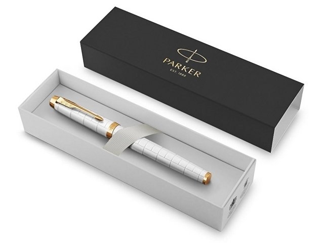 Ручка роллер Parker IM Premium T318  Pearl GT, стержень: F, цвет чернил: black, в подарочной упаковке.