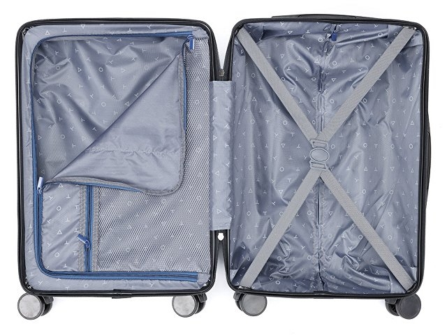 Чемодан TORBER Onego, синий, ABS-пластик, 59,5 х 39,5 х 24 см, 46 л