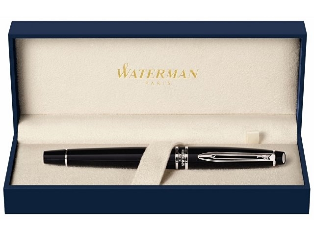 Ручка-роллер Waterman Expert, цвет: Black Laque CT, стержень: Fblk