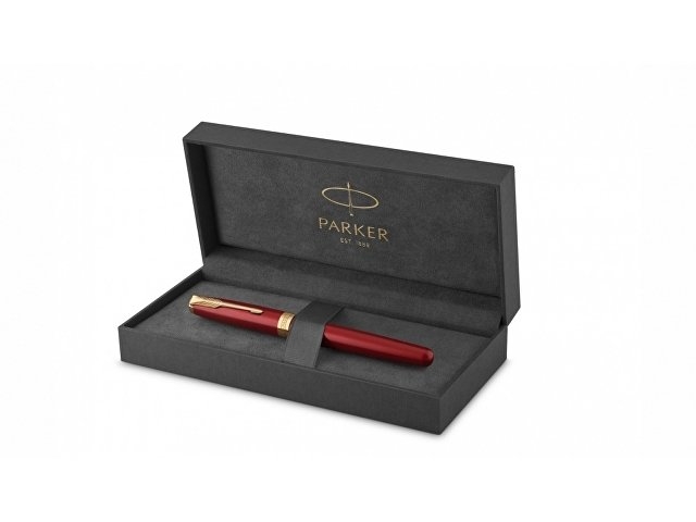 Перьевая ручка Parker Sonnet , Lacquer Intense Red GT, перо: F, цвет чернил: black, в подарочной упаковке
