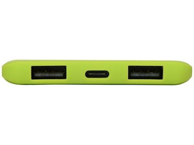 Портативное зарядное устройство «Reserve» с USB Type-C, 5000 mAh, зеленое яблоко
