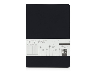 Скетчбук "Sketch & Art" в мягком переплете 147х210 мм, 24 л. белой бумаги 150 г/м2, черный