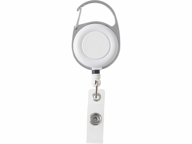 Бейдж с рулеткой-карабин "Favor", белый