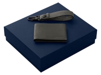 Подарочный набор Long River: кошелек, ремешок для ключей, синяя коробка