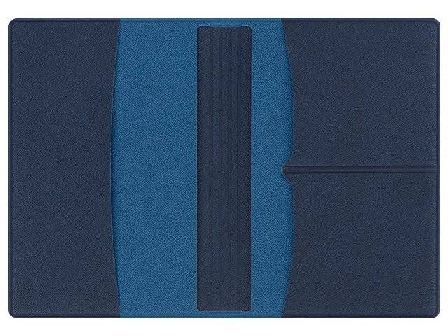 Обложка для паспорта с RFID защитой отделений для пластиковых карт "Favor", синяя