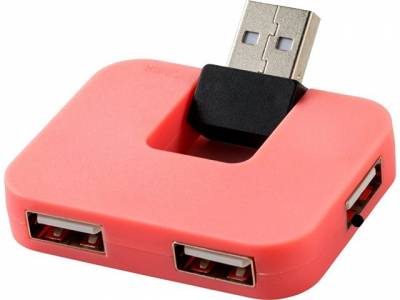 USB Hub "Gaia" на 4 порта, розовый