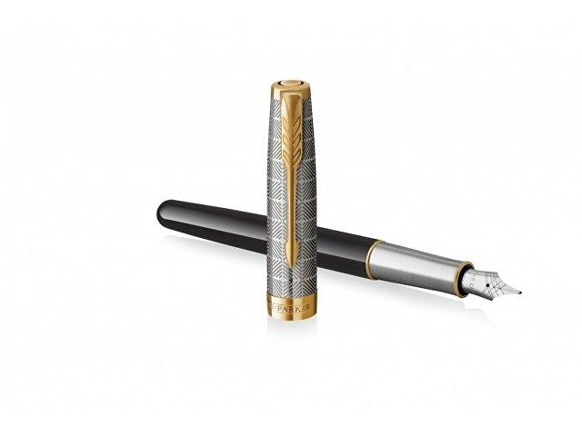 Перьевая ручка Parker Sonnet Premium Refresh BLACK GT, перо 18K, перо: F, цвет чернил black, в подарочной упаковке