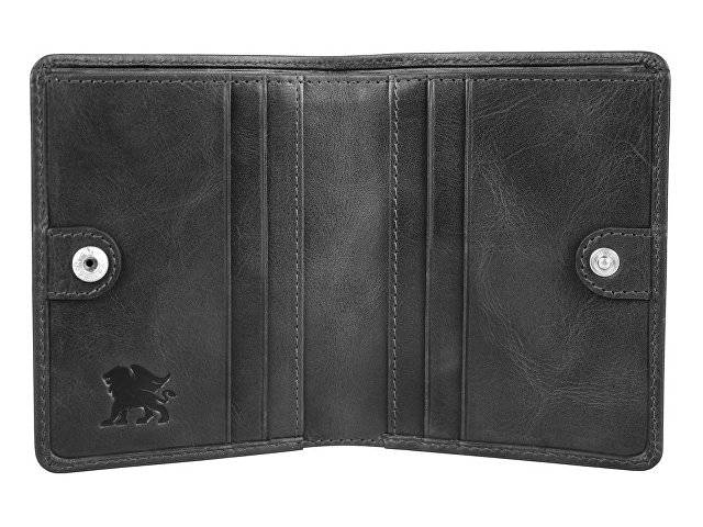 Портмоне для кредитных карт Mano "Don Luca", натуральная кожа в черном цвете, 8,5 х 11 см
