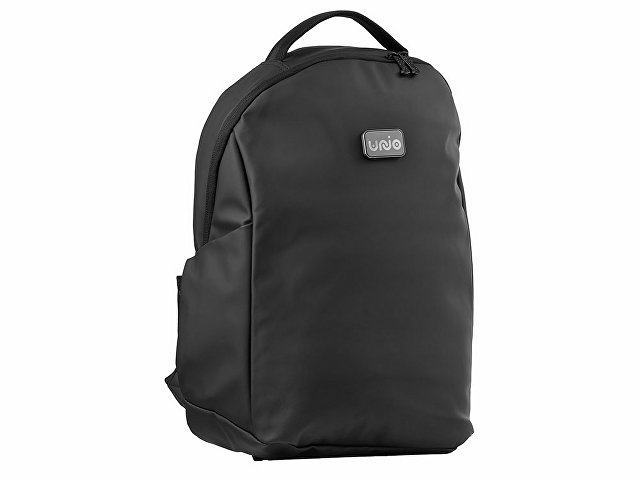 Рюкзак Sofit для ноутбука из экокожи, черный с гравировкой