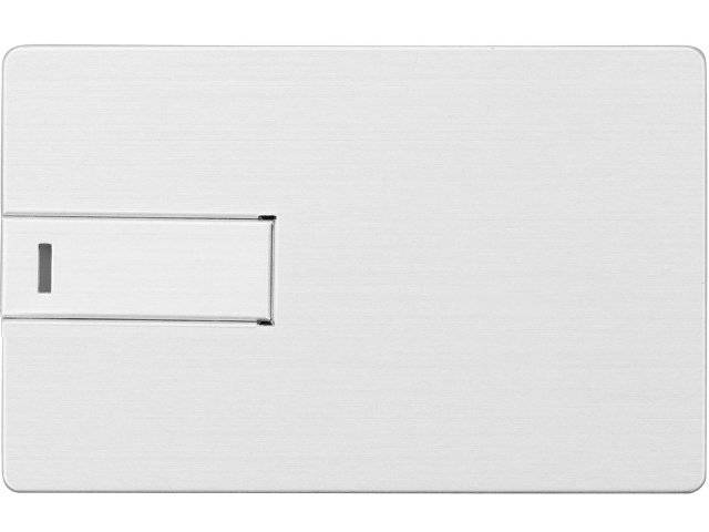 Флеш-карта USB 2.0 64 Gb в виде металлической карты "Card Metal", серебристый
