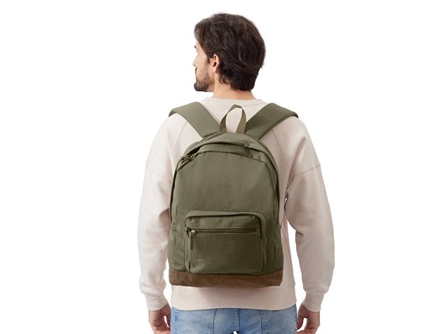 Рюкзак Shammy с эко-замшей для ноутбука 15", бежевый