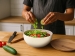 Салатник Bowl с бамбуковой крышкой, бежевый