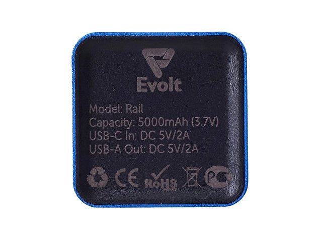 Внешний аккумулятор «Rail», 5000 mAh, синий
